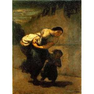   : Laundress on the Quai dAnjou, By Daumier Honoré  Home & Kitchen