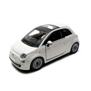  Fiat Nuova 500 Diecast Car 124 White Toys & Games