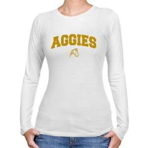  UC Davis Aggies Ladies White Logo Arch Long Sleeve Slim 