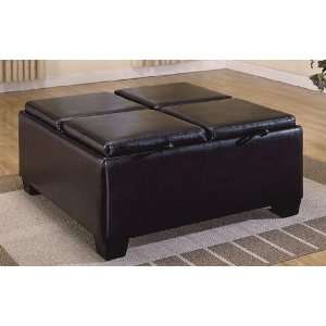  Vega Leather Match Ottoman W/ 4 Storages