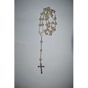  Handmade Rosary Czecho Crystal Pearl Arts, Crafts 