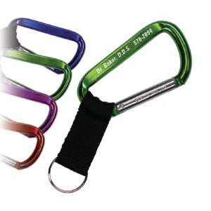  Blue   Carabiner keychain with a black polyweb strap and a 