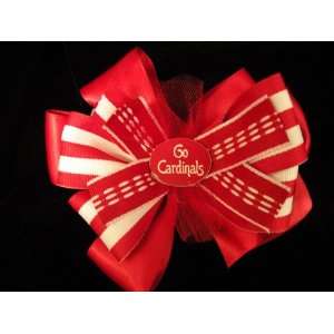    Sports Team Hair Bow   Cardinals Red/White: Everything Else