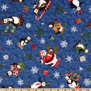  45 Wide Pom Pom Penguins Activities Navy Fabric By The 