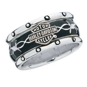    Sterling Silver Harley Davidson Mens Rumble & Roll Ring: Jewelry