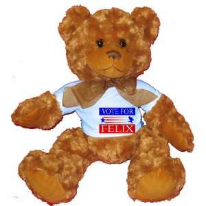    VOTE FOR FELIX Plush Teddy Bear with BLUE T Shirt: Toys & Games