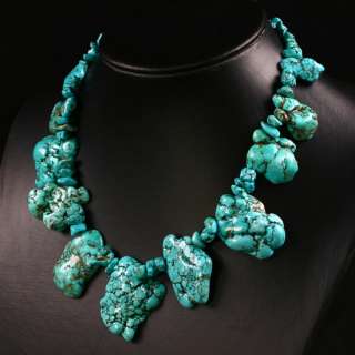 HOWLITE TURQUOISE FREE FORM LOOSE BEADS CHIPS NECKLACE  