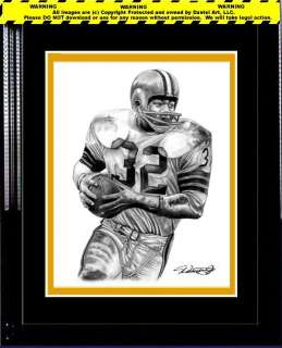 JIM BROWN LITHOGRAPH POSTER IN BROWNS JERSEY & HELMET 1  