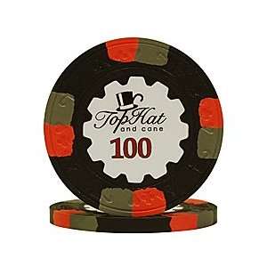  Paulson TopHat & Cane Clay Poker Chips   100 count of $100 