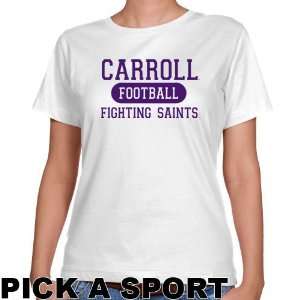 Carroll College Fighting Saints Ladies White Custom Sport Classic Fit 