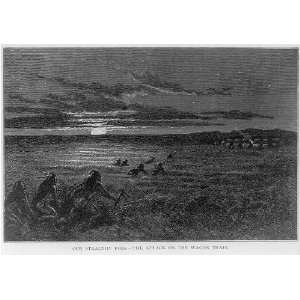  Stealthy foes,attack,wagon train,Our Wild Indians,1882 