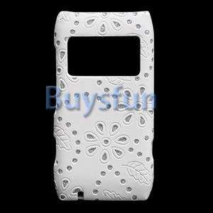 White Bling Diamond Leather Coating Hard Cover Case For Nokia N8 