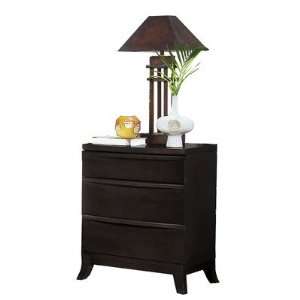  Park Place Three Drawer Nightstand in Espresso: Furniture 