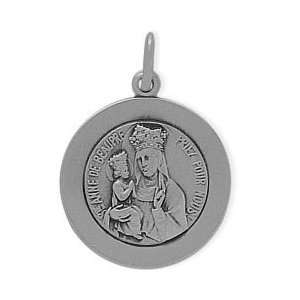 Sterling Silver St. Anne De Beaupre Religious Medal Medallion with 