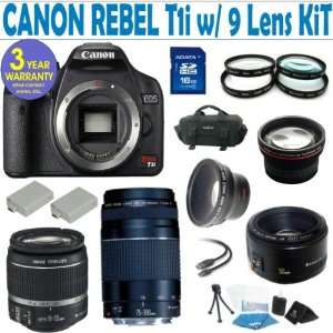  Canon Rebel T1i (EOS 500D) 9 Lens Deluxe Kit with EF S 18 