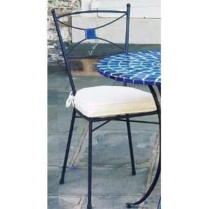   Of 6   Blue Martini Tile Stackable Chair With Cushion