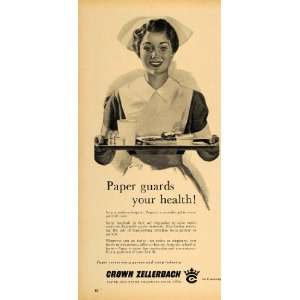  1955 Ad Hospital Nurse Paper Products Health Factories 