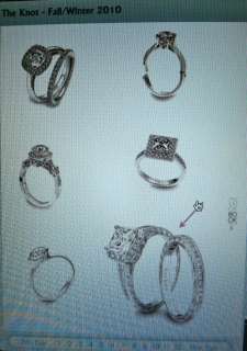 Kirk Kara Engagement Ring 1.02Ct. Princess Cut Diamond 0.45 Ct Band 