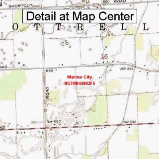   Topographic Quadrangle Map   Marine City, Michigan (Folded/Waterproof