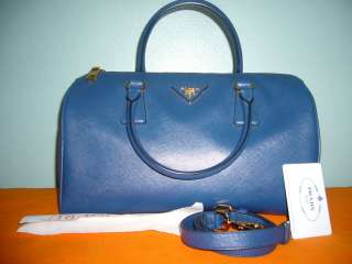 NEW PRADA BLUE COBALT BLUETTE SPEEDY LEATHER BAGCOLOR IS SOLD OUT 