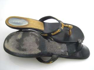 CASADEI Black Leather Tassel Thongs Heels Shoes In Box  