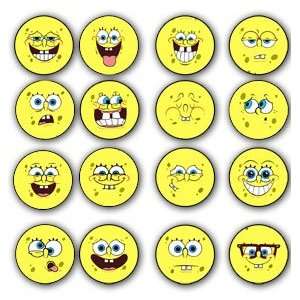  Set of 16 Happy Funny Faces Spongebob (Party Favor) Button 