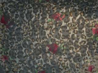 LEOPARD PRINT TULLE LACE FABRIC/ROSES GOLD METALLIC BTY  