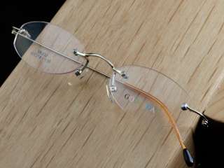 NEW silver+orange Optical RIMLESS Eyeglass Frame E1180  