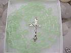 Catholic Rosary Necklace Long Glass Beaded Cross Green  
