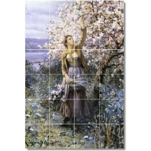  Daniel Ridgway Knight Garden Shower Tile Mural 14  32x48 