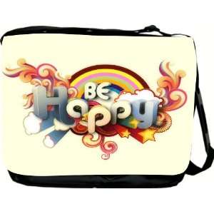  Rikki KnightTM Be Happy 3d Design Messenger Bag   Book Bag 