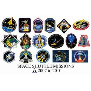 Space Shuttle Mission Insignia Print   2007 to 2011