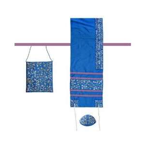 Embroidered Raw Silk Women Tallit Prayer Shawl Set   Tallisack 