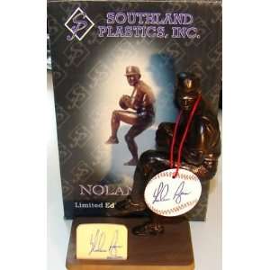  Nolan Ryan 2x SIGNED Southland Plastics LE Statue   New 