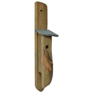   Wood Birdhouse Distressed with Gray Slat Rood