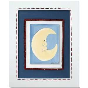  Moon and Star Moon Framed Giclee Wall Art Color: Pink 
