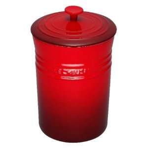   Creuset Stoneware Small 2 1/4 Quart Canister, Cherry