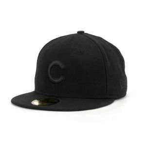  Chicago Cubs Black on Black Fashion Hat: Sports & Outdoors