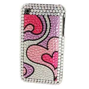  Bling Colored Hearts iPhone 3G Case Electronics