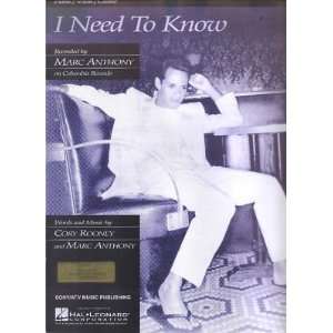  Sheet Music I Need To Know Marc Anthony 152: Everything 