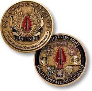 ARMY SPECIAL OPERATIONS SINE PARI ASOC CHALLENGE COIN  