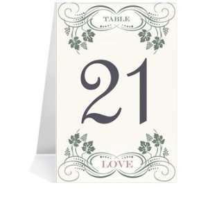  Wedding Table Number Cards   Vine Garden Trellis Deep 