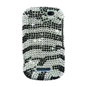 Cuffu Motorola Clutch i475 (Boost Mobile) Silver Zebra Diamond Snap On 