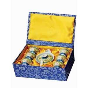 7 Piece Chinese porcelain tea set w. silk gift box