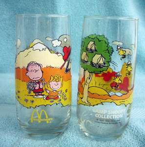   Camp Snoopy Collection Charlie Brown Peanuts glass tumblers  