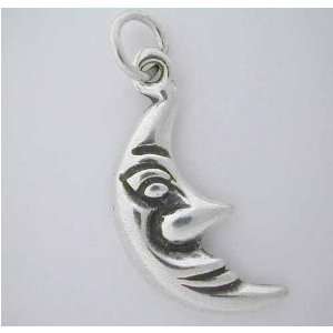  .925 Silver MOON CRESENT Face CHARM Cute Jewelry