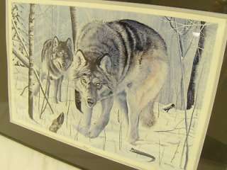 QUEST BY CHARLES H. DENAULT S/N WOLF WOLVES PRINT ART  