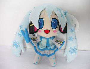Miku Hatsune Vocaloid 11 Plush Snow Doll Toy !RARE!#B  
