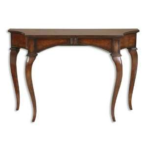 Uttermost 52 Inch Solange Console Table Hand Carved, Solid Poplar 