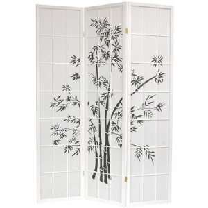   Oriental Furniture Lucky Bamboo Room Divider in White